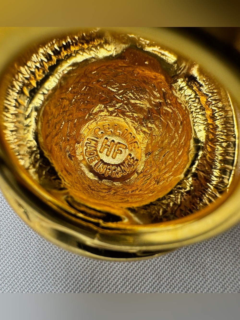 Celine Gold-Tone Woven Motif Scarf Ring w/COA! - Picture 5 of 8